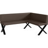 ECKBANK TONI_X - Braun, Leder (128/168cm) - Meblini