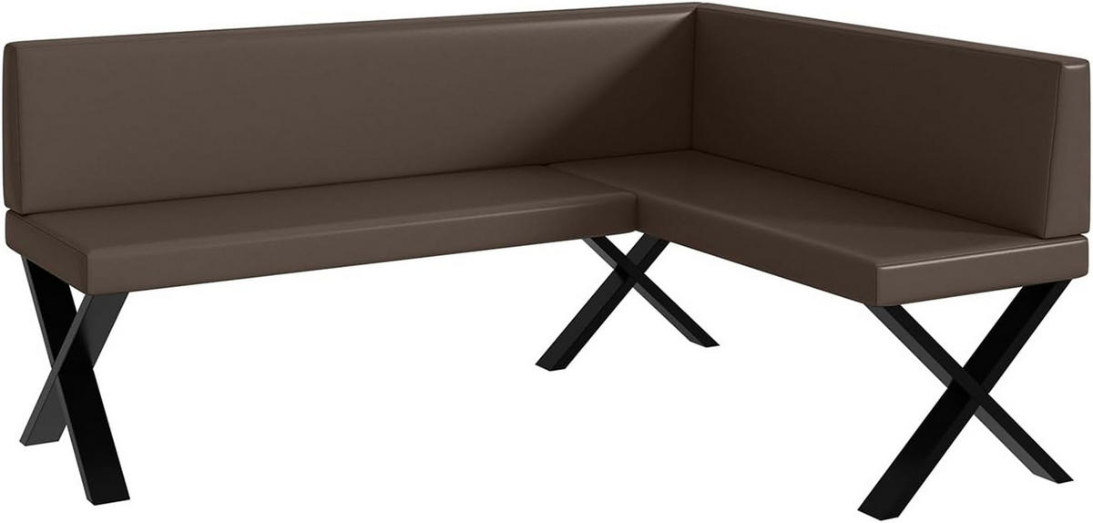 ECKBANK TONI_X - Braun, Leder (128/168cm) - Meblini
