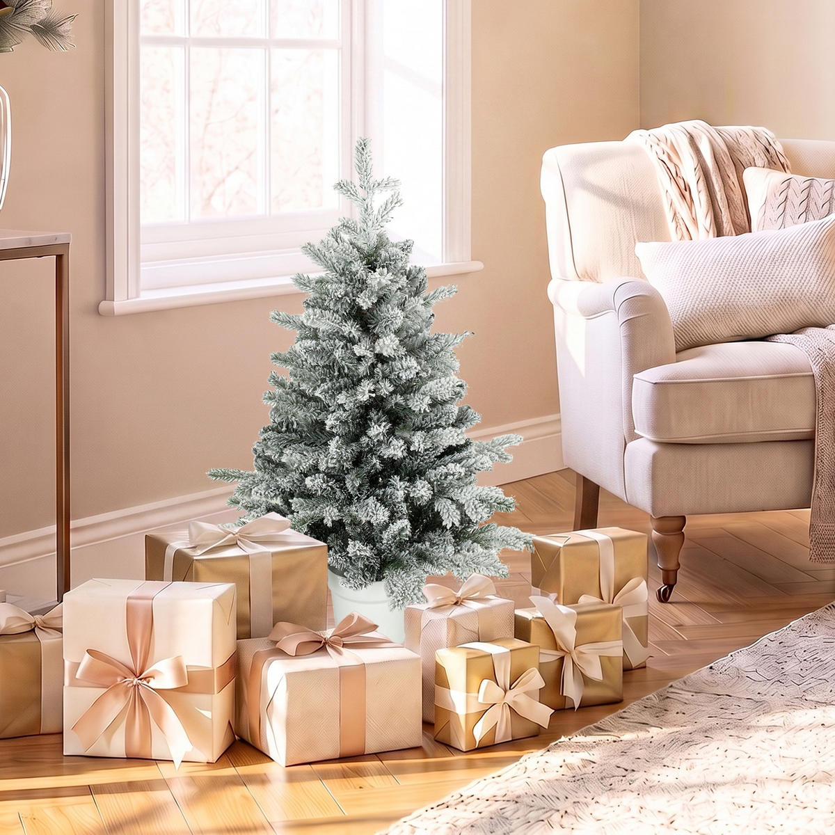 WEIHNACHTSBÄUME Weiß 66.0/66.0/90.0cm - Weiß, Kunststoff (90cm)