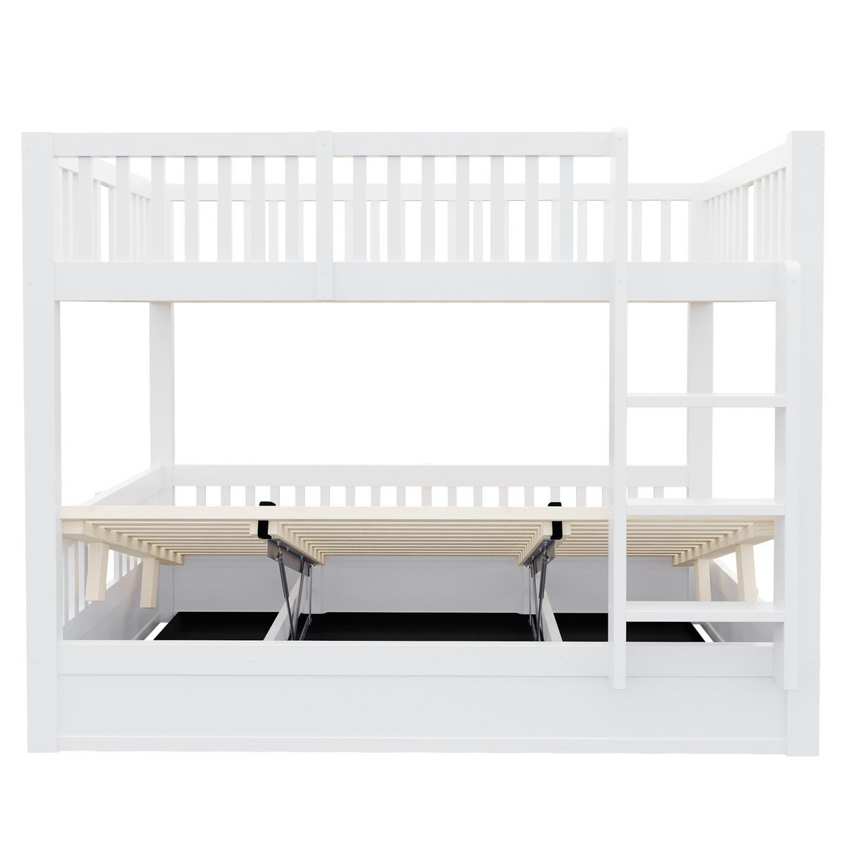 KINDER-ETAGENBETT 140*200 aus Massivholz mit Stauraum, Weiß - Weiß, Holz (140/200cm) - FLIEKS
