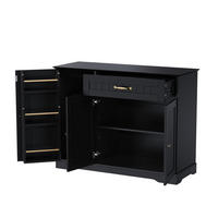 SIDEBOARD 107/40/83 cm schwarz aus MDF mit 3 Türen und Schublade - Schwarz, Holzwerkstoff (107/83.4/40cm) - OKWISH