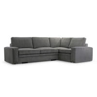 ECKSOFA L Form Treville DunkelGrau 296/196/94 cm – Rechts, mit Bettkasten und Schlaffunktion - Dunkelgrau/Schwarz, Kunststoff/Textil (296/196cm) - AX Living