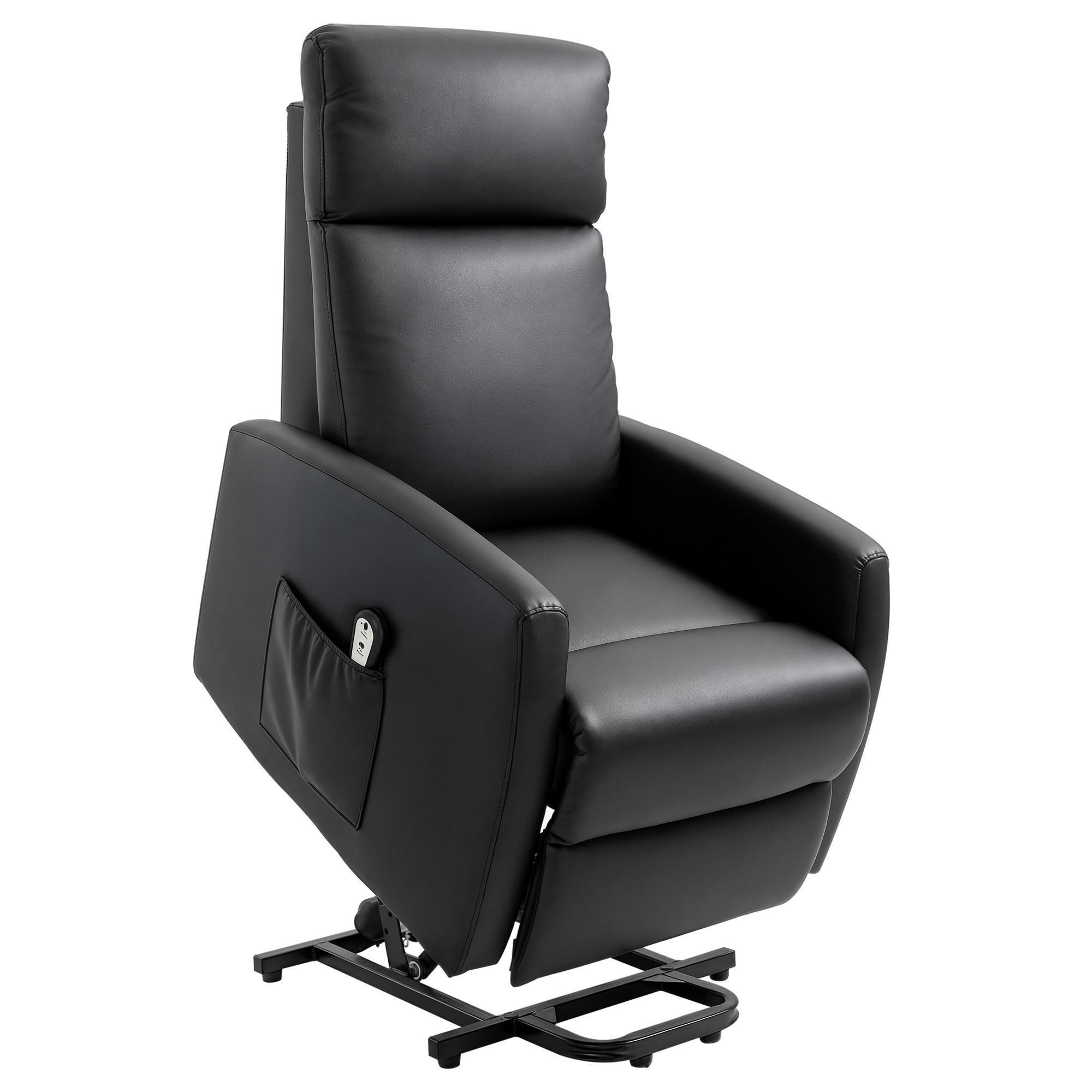 FERNSEHSESSEL DE-15368 elektrisch verstellbar mit Aufstehhilfe Schwarz - Schwarz, Metall (95/105/67cm) - ComfortXL