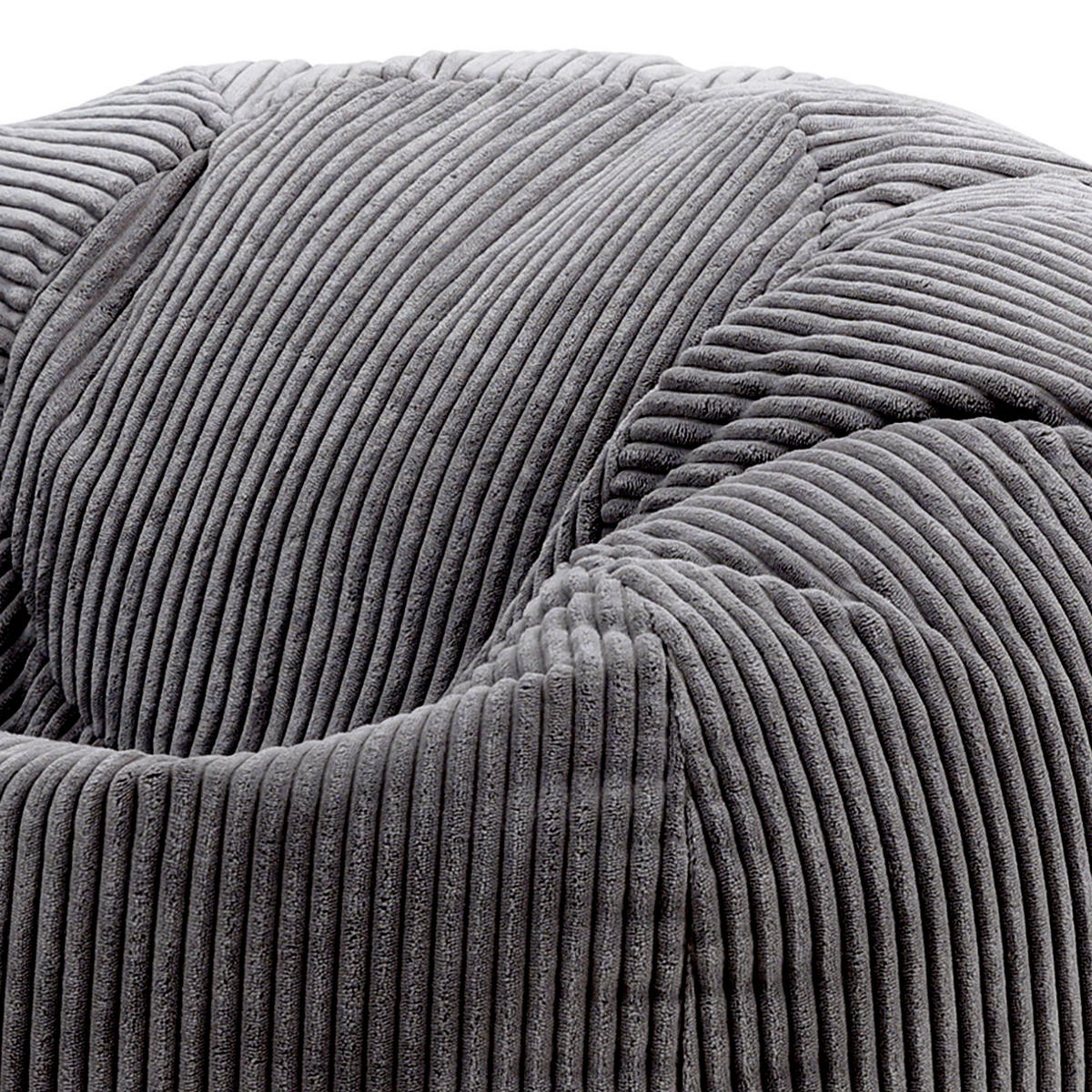 SITZSACK Klassisch + Hocker, Cord - Grau, Kunststoff/Textil (85/50/85cm) - icon