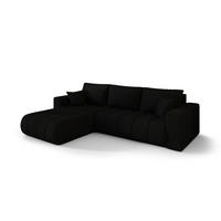 ECKSOFA mit schlaffunktion und bettkasten MILO PREMIUM, stoff WIND, Schwarz, Links - Schwarz, Holz (280/190cm) - Kaiser Möbel