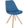 STUHL Stoff blau - Blau/Eukalyptusholzfarben, Holz/Textil (48/81/54cm) - CLP