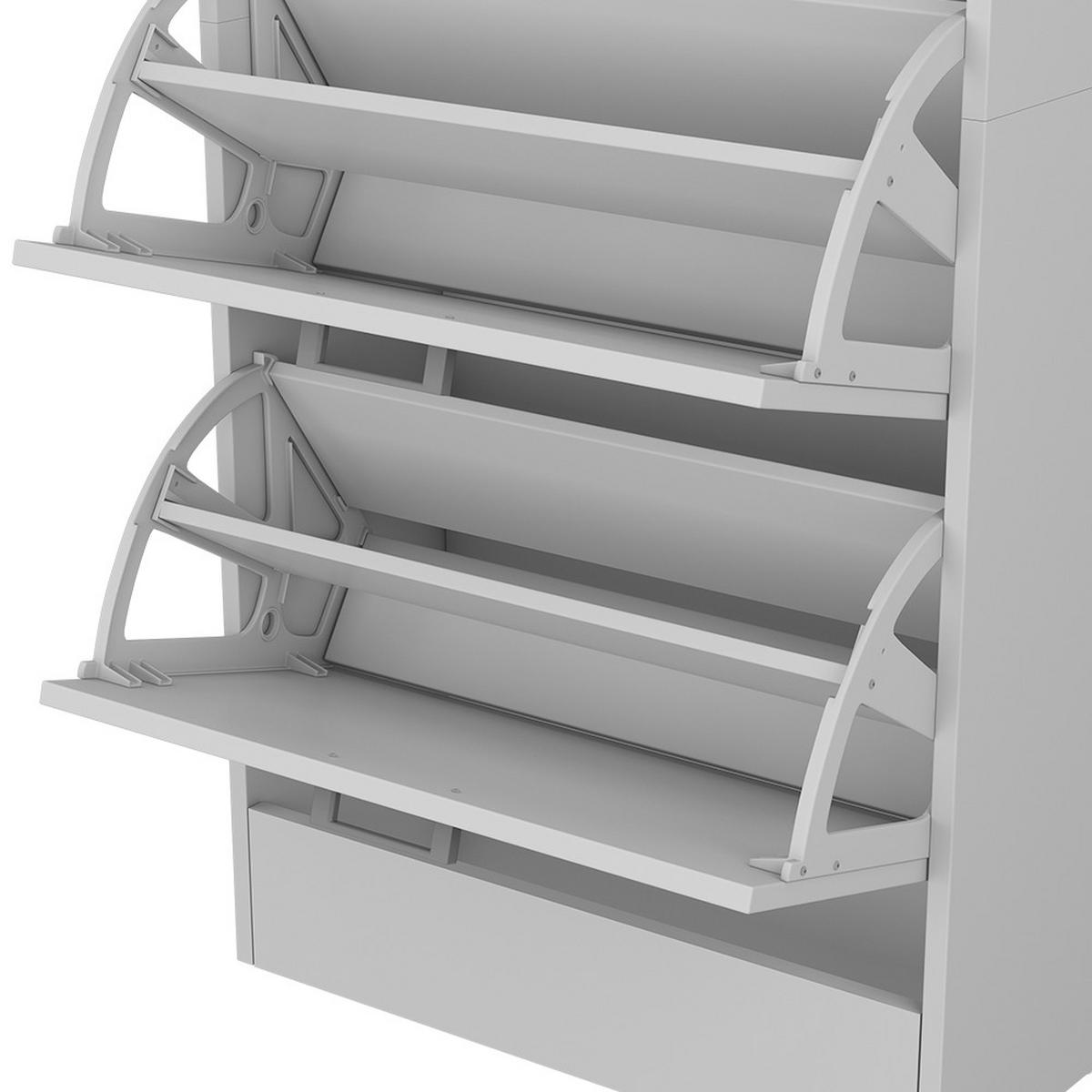 SCHUHKIPPER Gregor Weiß 63 x 150 cm - Weiß, Holzwerkstoff (63/150/24cm) - Vicco