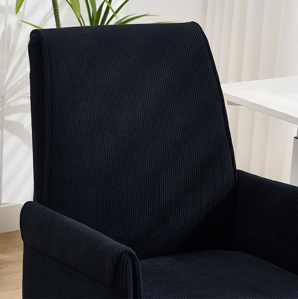 BÜRODREHSTUHL ergonomisch Cord Black - Schwarz, Kunststoff (61/107/64cm) - Meubliv