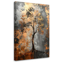 WANDBILD, Grunge Baum Abstrakt grau kupferfarben - Braun, Textil (30/45cm) - Feeby