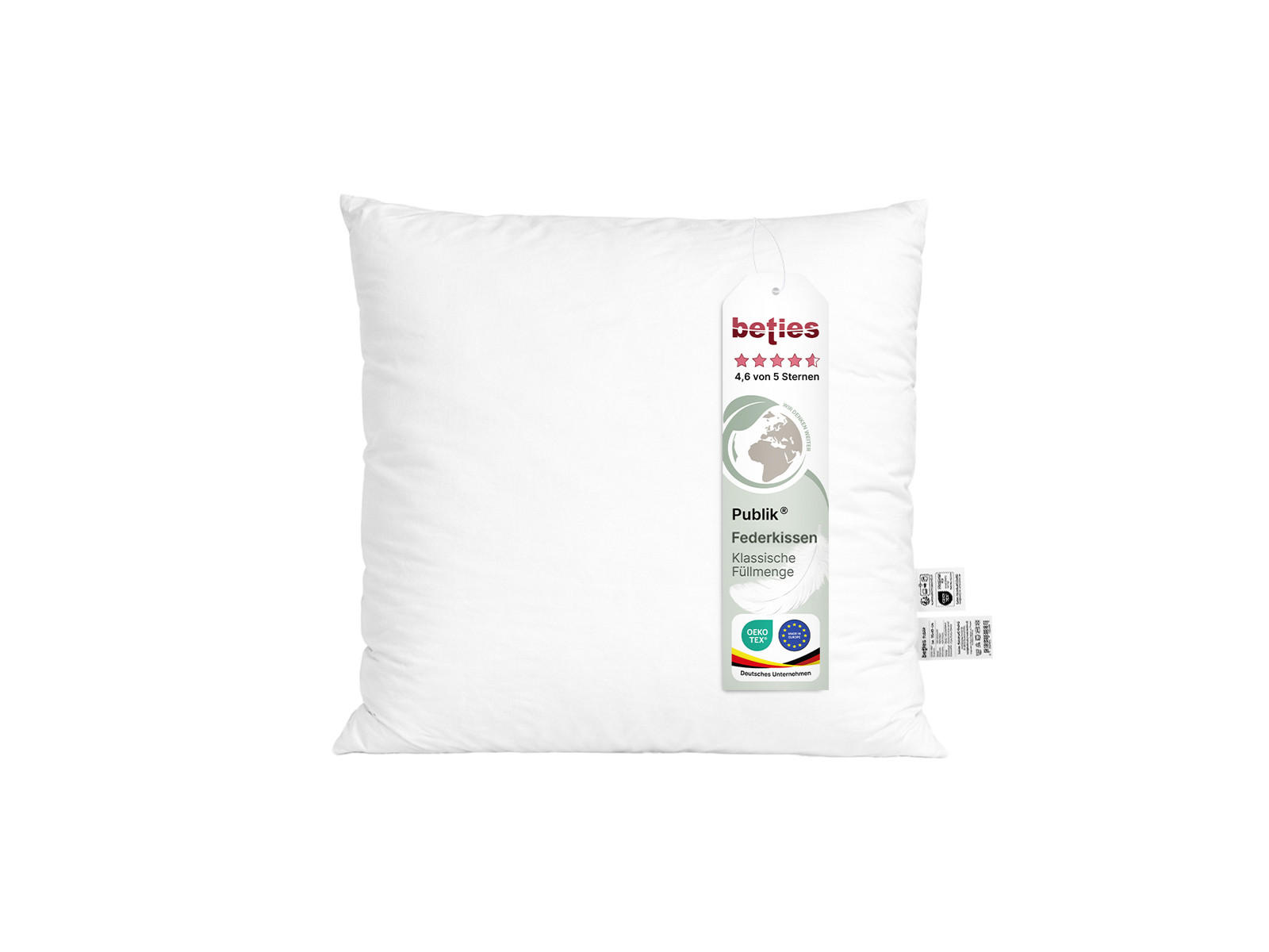 FEDERKISSEN Publik 40/40 cm - Creme, Textil (40/40cm) - beties Heimtextil