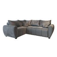 ECKSOFA MADISON L L-S Hellgrau Plüsch-Stoff mit Schlaffunktion - Hellgrau, Holz (235/175cm) - MASSENO