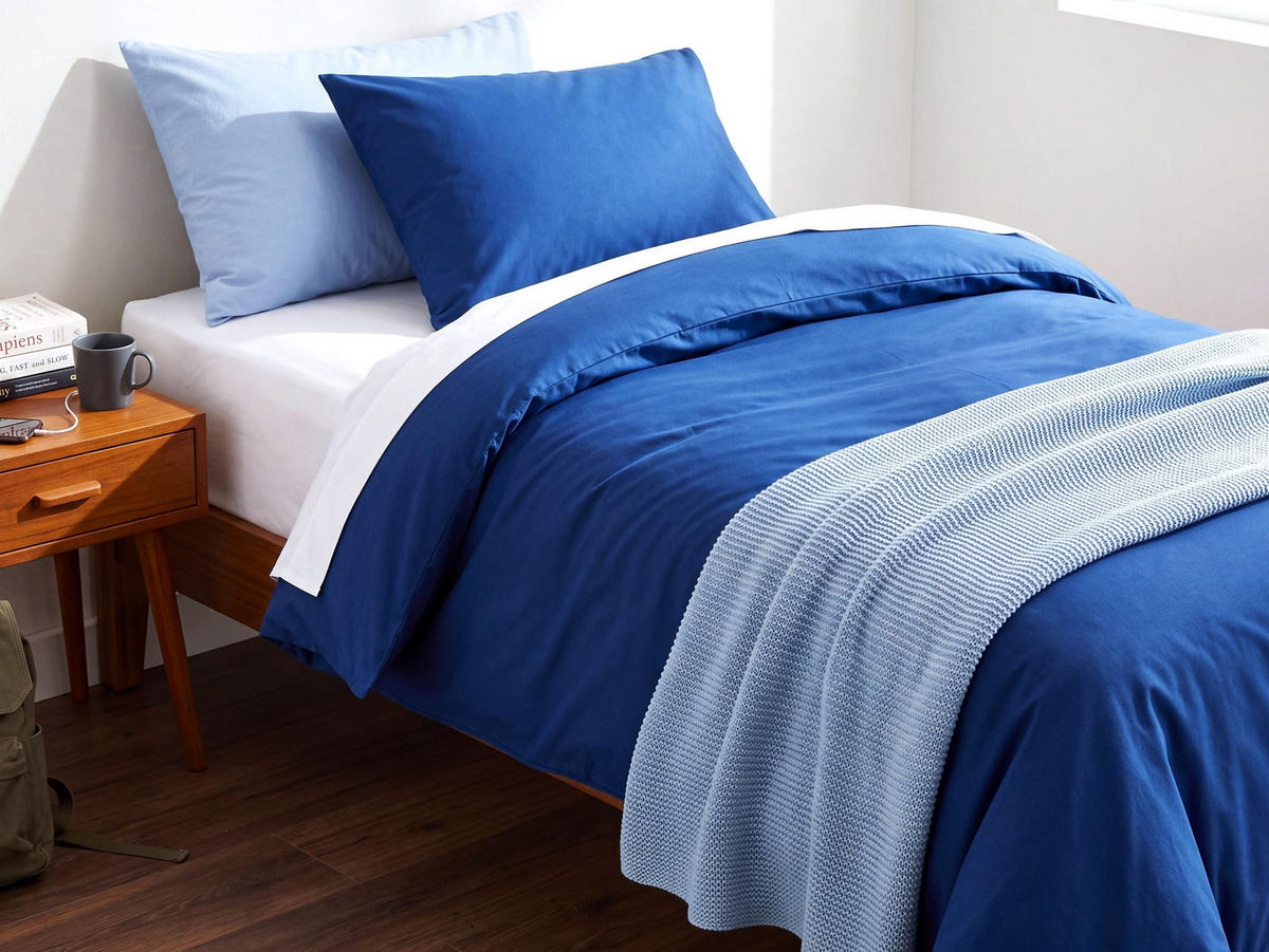 BETTWÄSCHE SET Harmonridge 135/200 cm - Blau, Textil (135/200cm) - Beliani