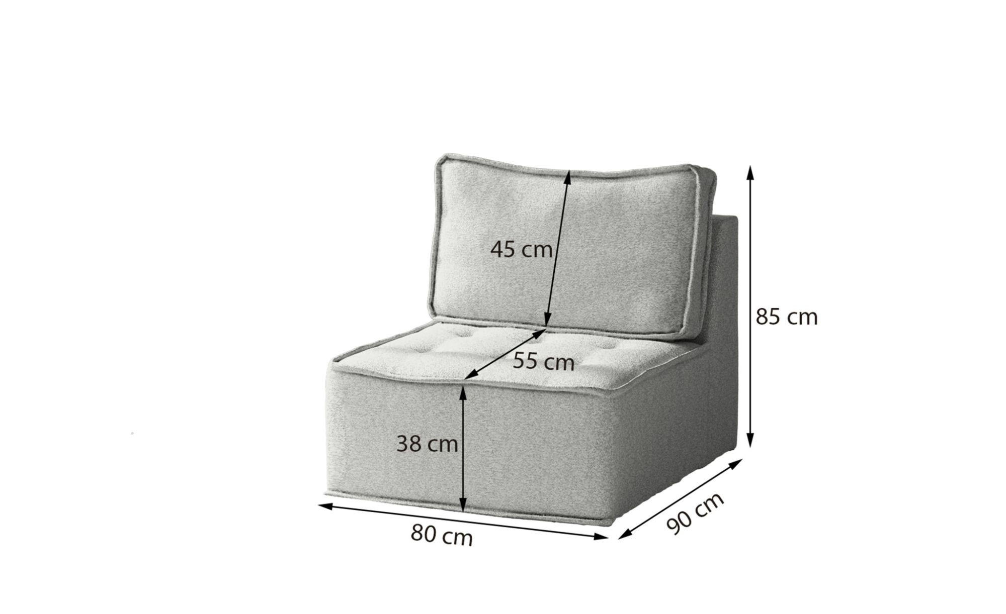 Thumbnail - Fun Möbel Sessel, Hellgrau, Textil, 80x85x90 cm, Wohnzimmer, Sessel, Polstersessel