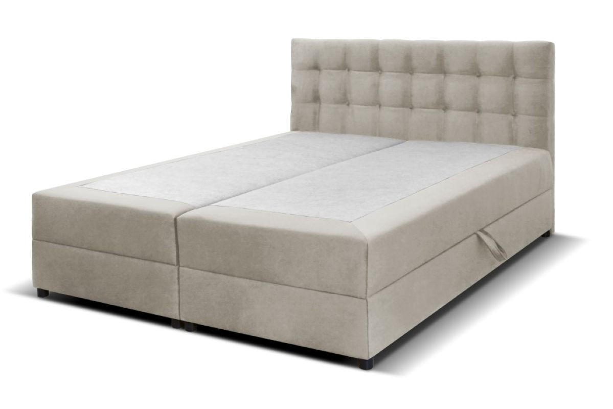 BOXBETT Malmo 160x200 cm mit Topper, zwei Bettkästen und Matratze, beige - Beige, Kunststoff (160/200cm) - Margaret Hadas24
