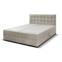 BOXBETT Malmo 200x200 cm mit Topper, zwei Bettkästen und Matratze, beige - Beige, Kunststoff (200/200cm) - Margaret Hadas24