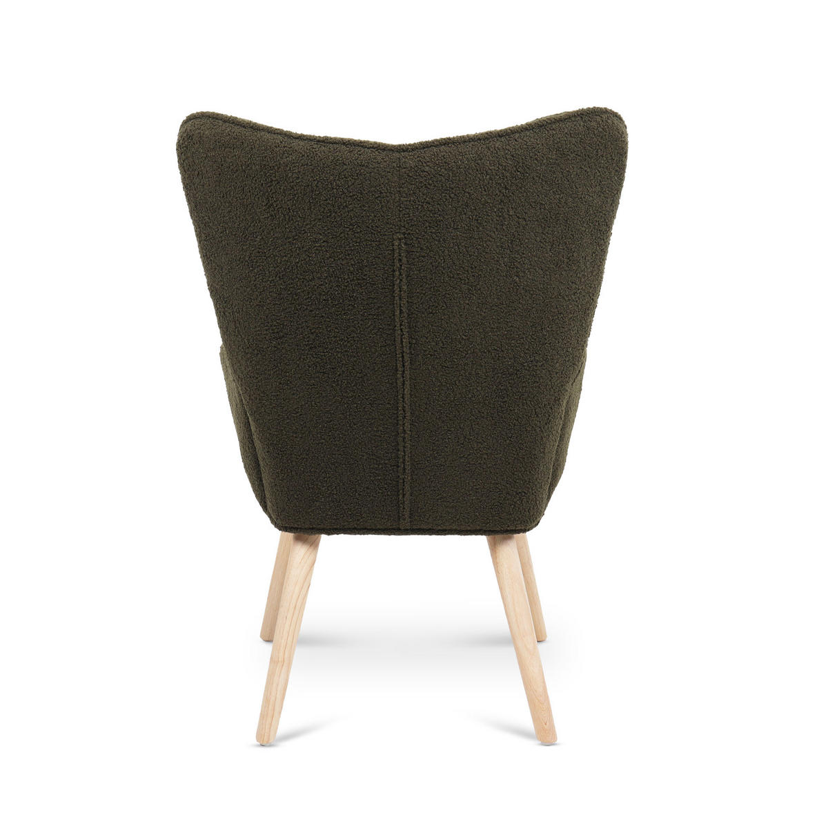 SESSEL Stella Skandinavischer aus khakifarbenem Frottee mit Nähten - Akaziefarben/Grün, Holz/Holzwerkstoff (67/102/73.5cm) - Sicaan