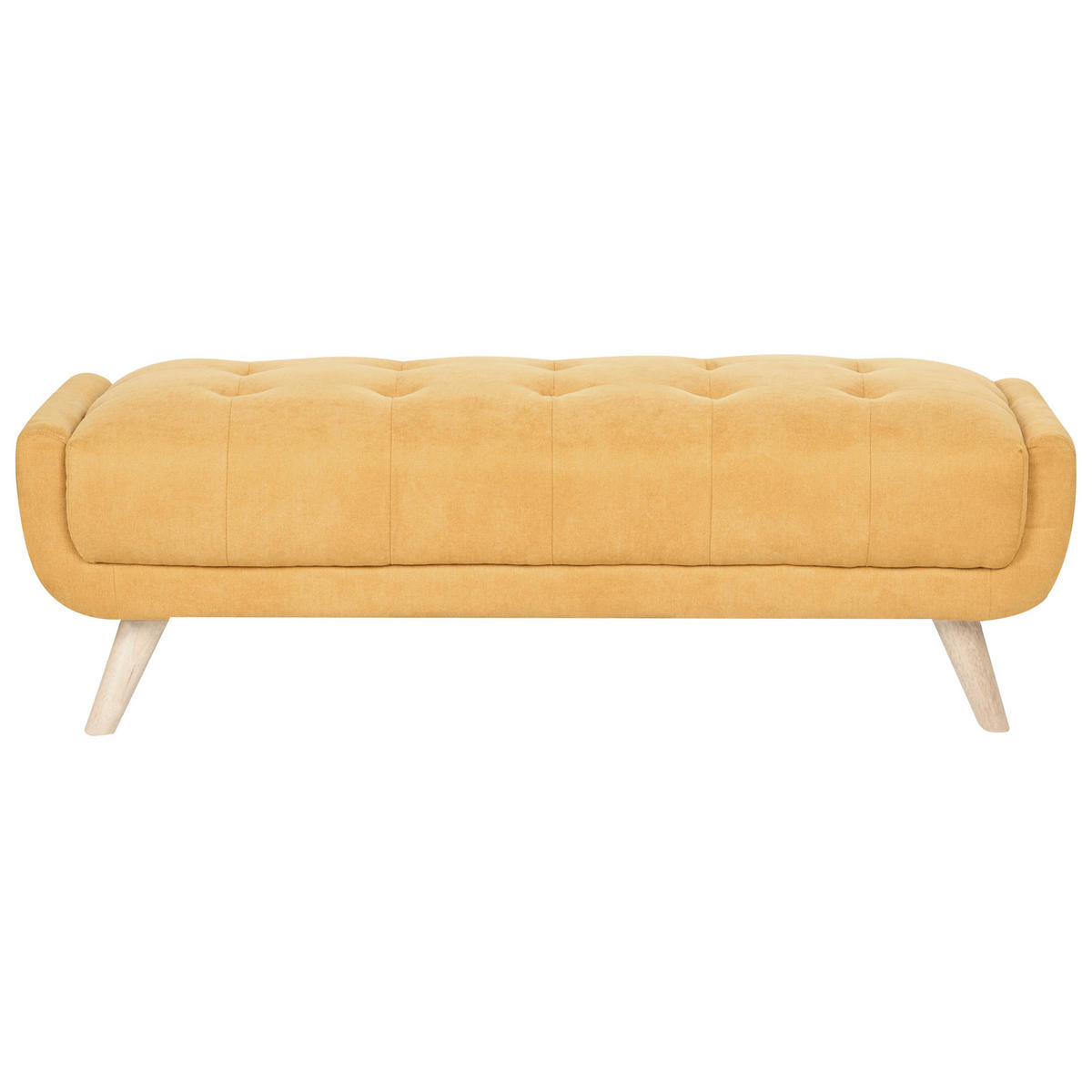 OTTOMANE Stoff Senfgelb Habo - Hellbraun, Textil (134/42/60cm) - Beliani
