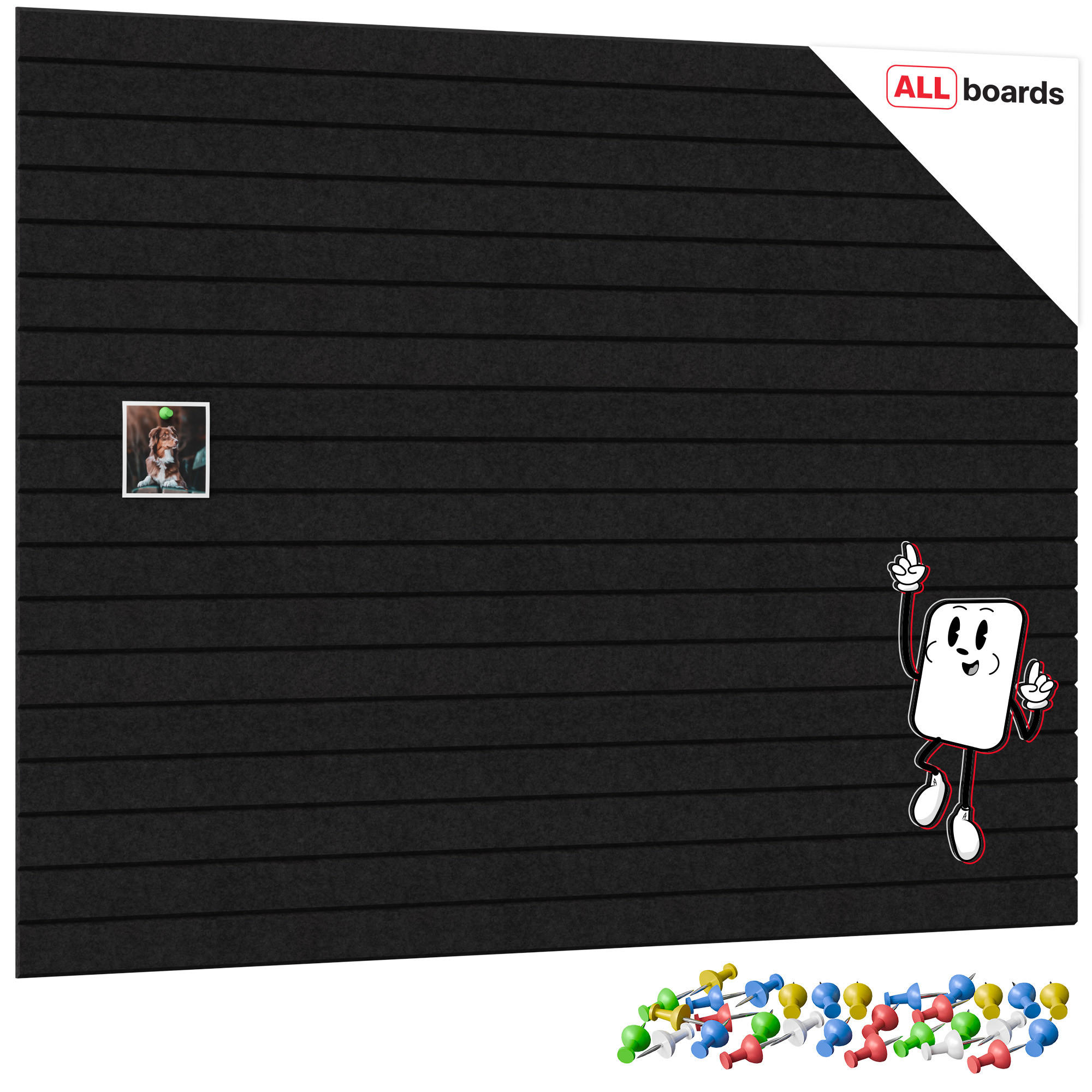 FILZ-WANDPANEELE 120x90 cm schwarz - Schwarz, Textil (120/90/1cm) - ALLboards