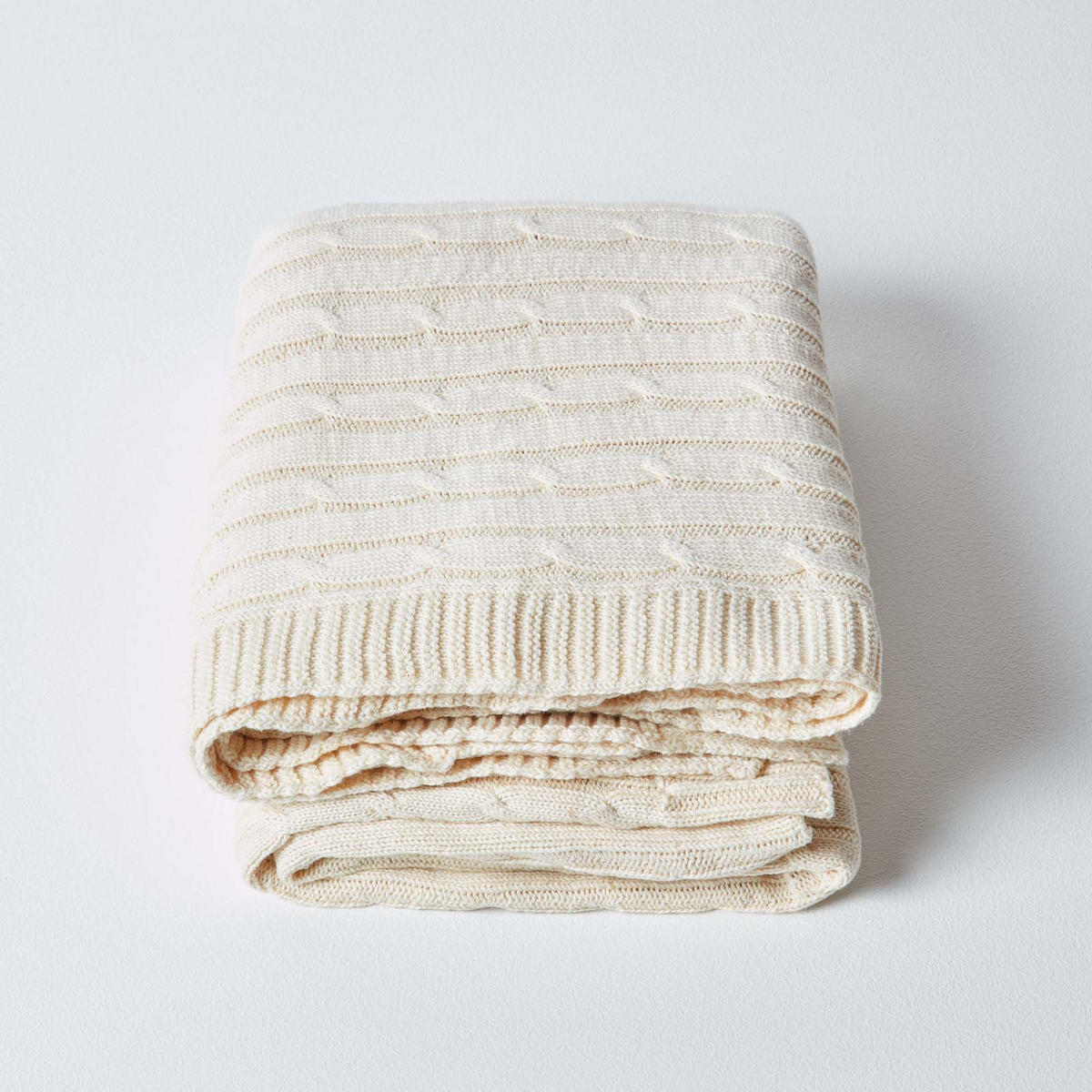 STRICKDECKE 150/200 cm, Baumwolle mit Rautenmuster - Naturfarben, Textil (150/200cm) - Homescapes
