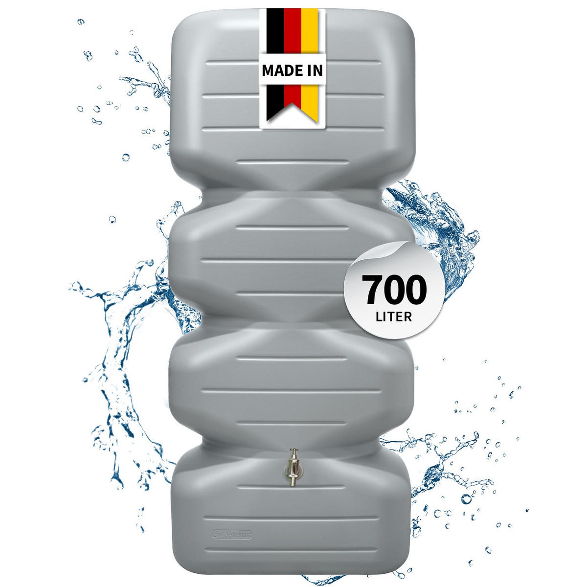 REGENTONNE 700 L, betongrau - Grau, Kunststoff (60/179/80cm) - GARANTIA