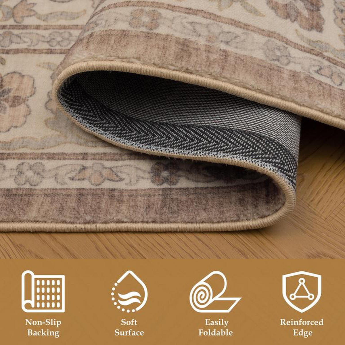 VINTAGE-TEPPICH Mastic Beige/Terra 200x290 cm - Multicolor, Textil (200/290cm) - Vercai Rugs