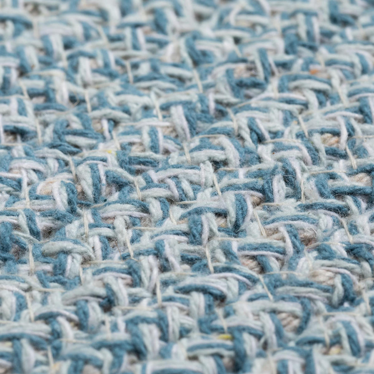 HANDWEBTEPPICH 100/100 cm Bali Plain - Blau, Naturmaterialien (100/100cm) - Steffensmeier