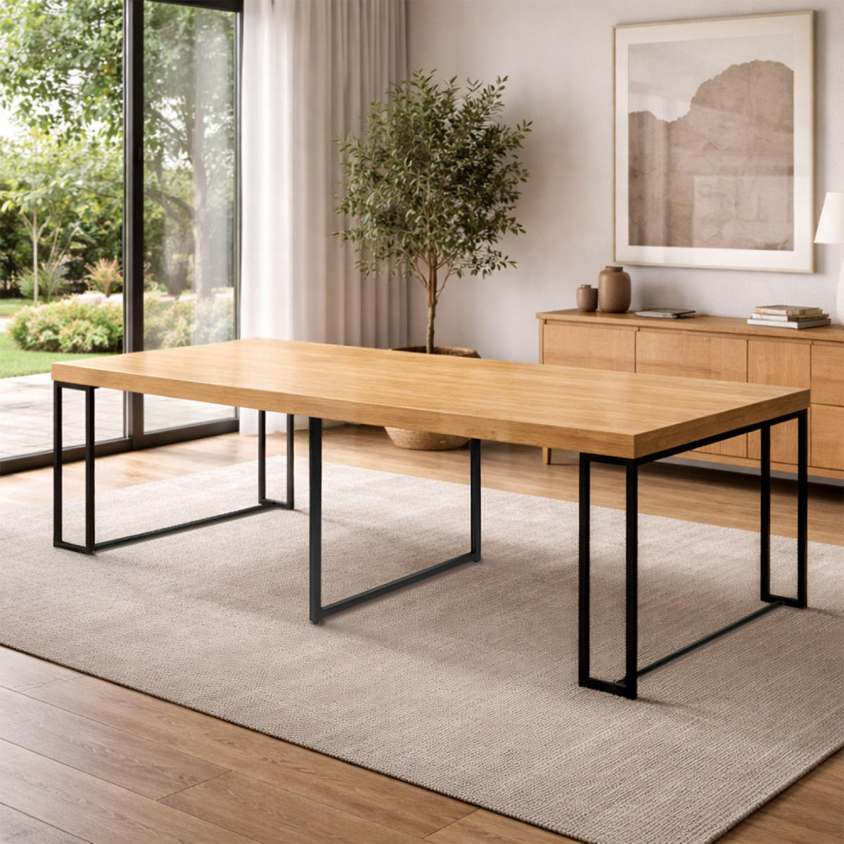 TISCH Kama Braun 10/12 Personen Ausziehbar Aus Holz - Braun, Metall (90/45/75cm) - Concept Usine