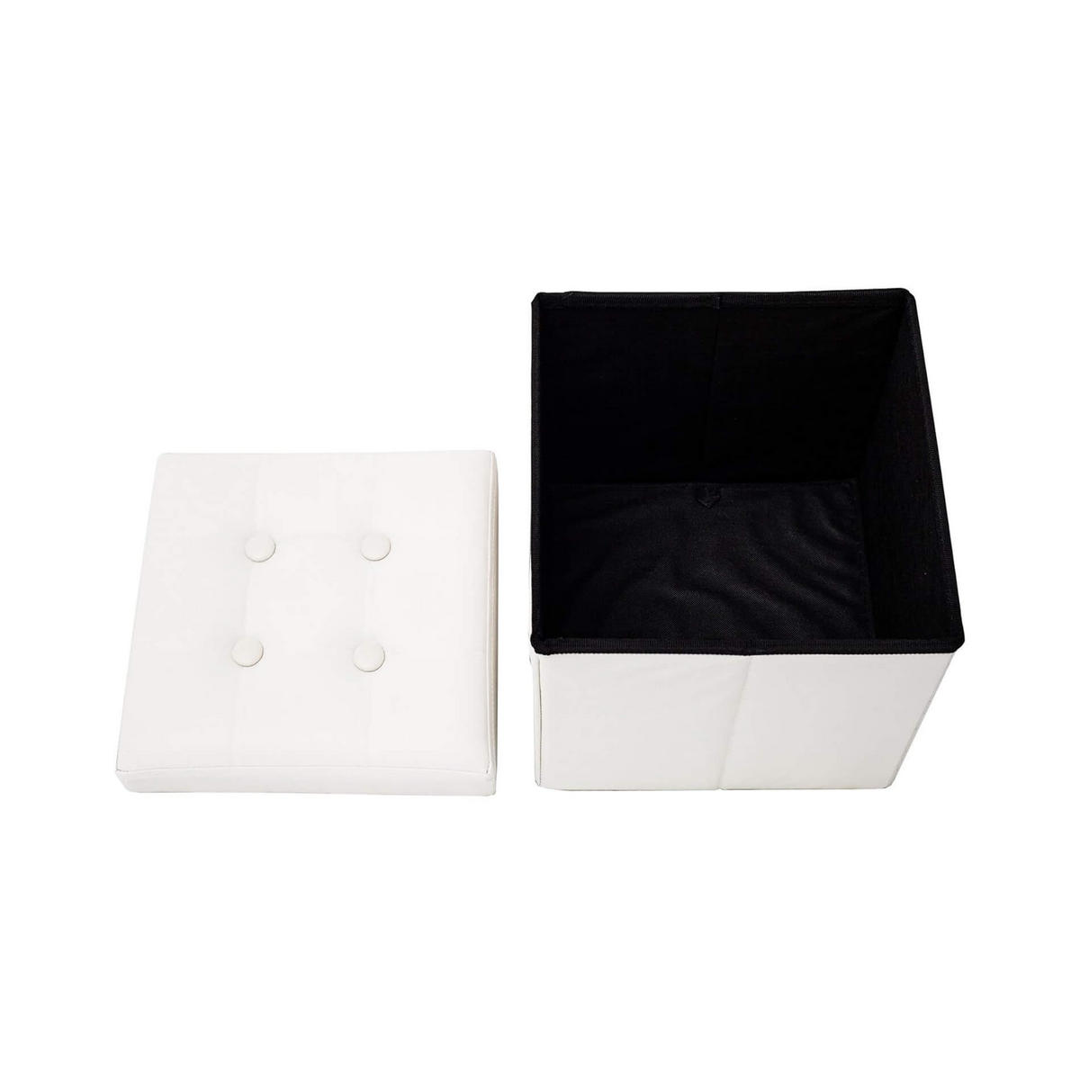FUSSHOCKER Weiß 30/30/30 cm - Weiß, Textil (30/30/30cm) - Mobili Rebecca
