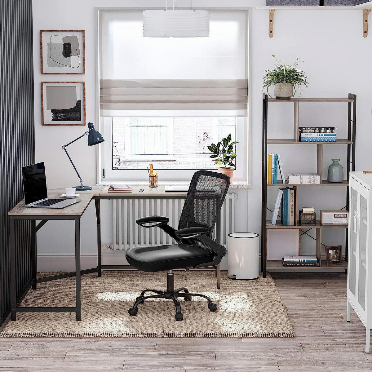 ECKSCHREIBTISCH TORONTO - Schwarz, Holzwerkstoff (149/149/75cm) - Hansiro