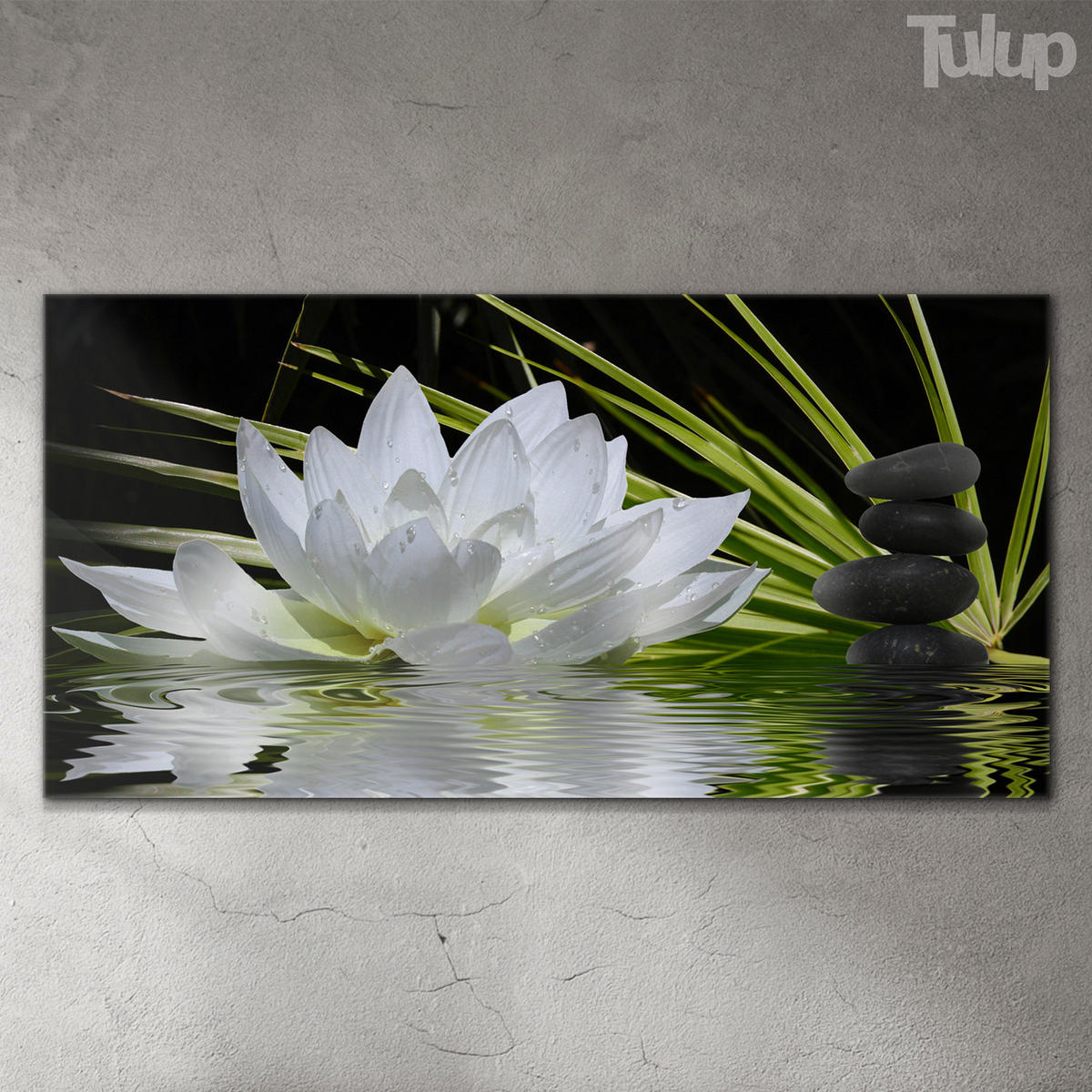 GLASBILD 120x60 cm Lotosblume - Grün, Glas (120/60cm) - TULUP