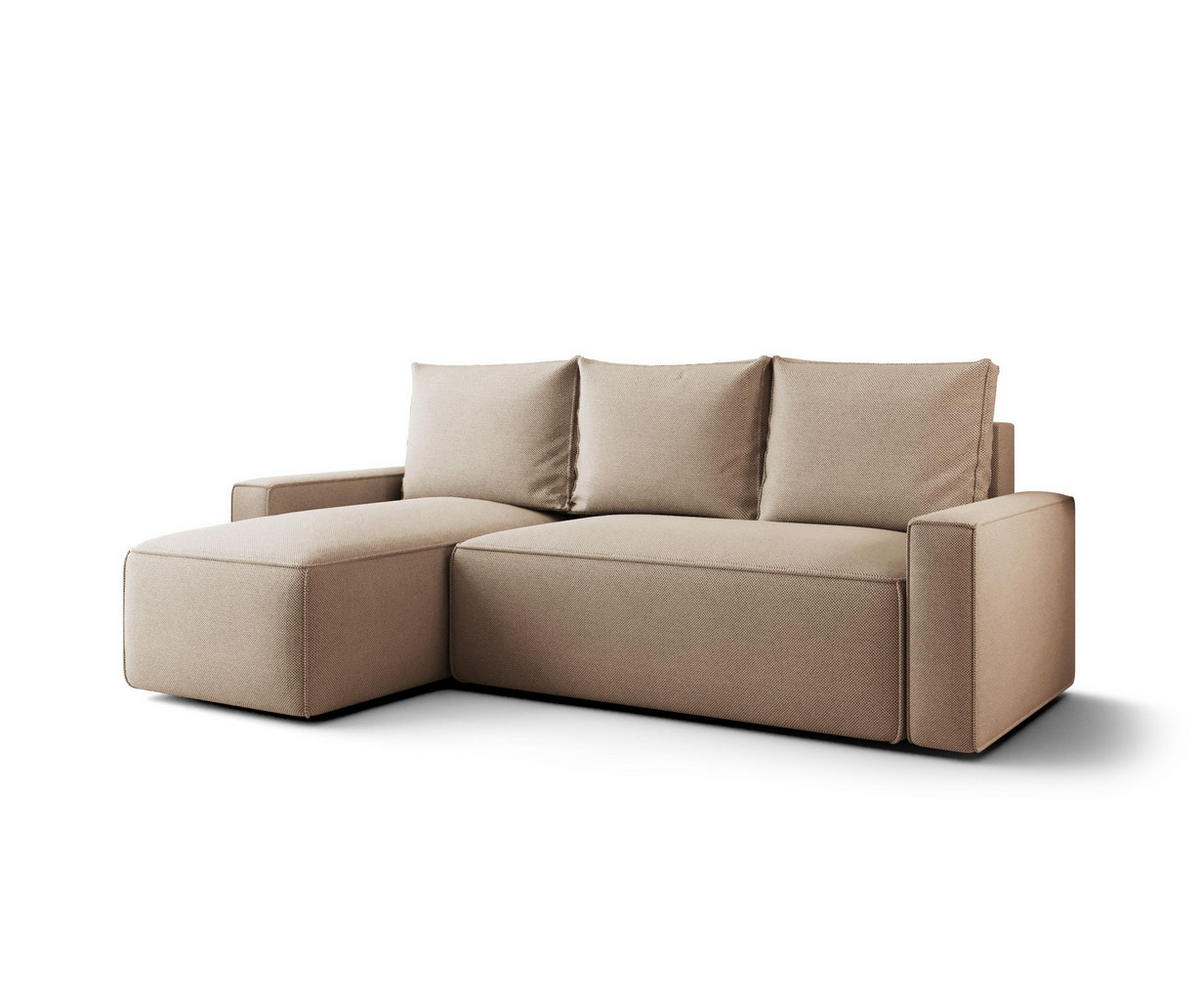 ECKSOFA mit Schlaffunktion SAVIO Curio 15 Links - Beige, Textil (232/140cm) - Bedante