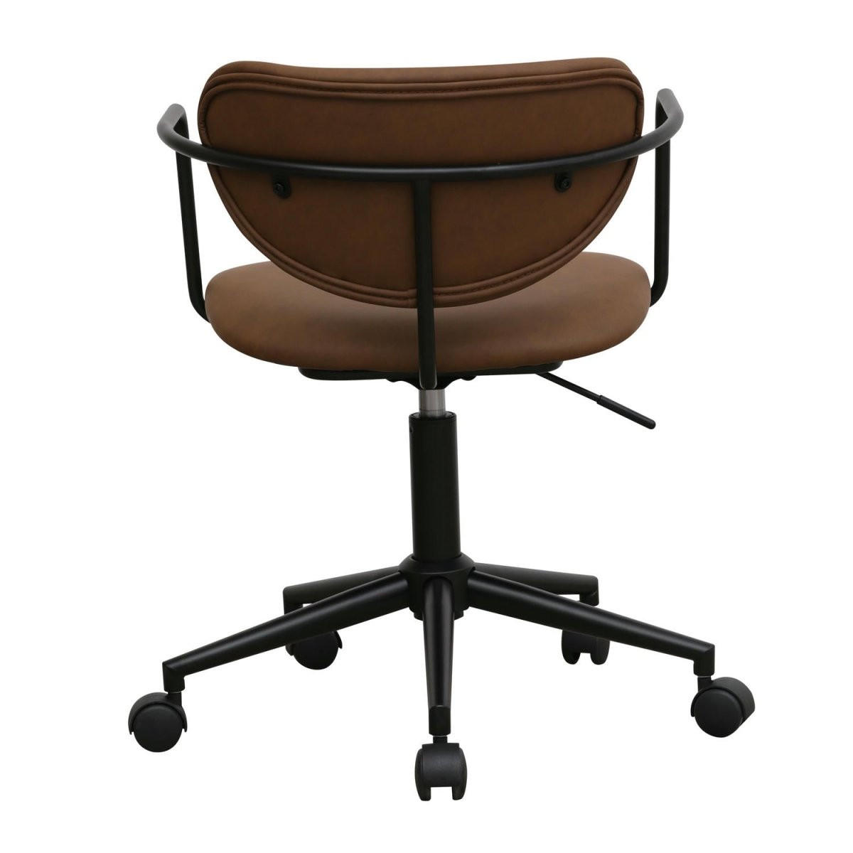 DREHSTUHL höhenverstellbar in Kunstleder Dunkelbraun - Schwarz/Braun, Textil/Metall (54/71/57cm) - Furnhouse