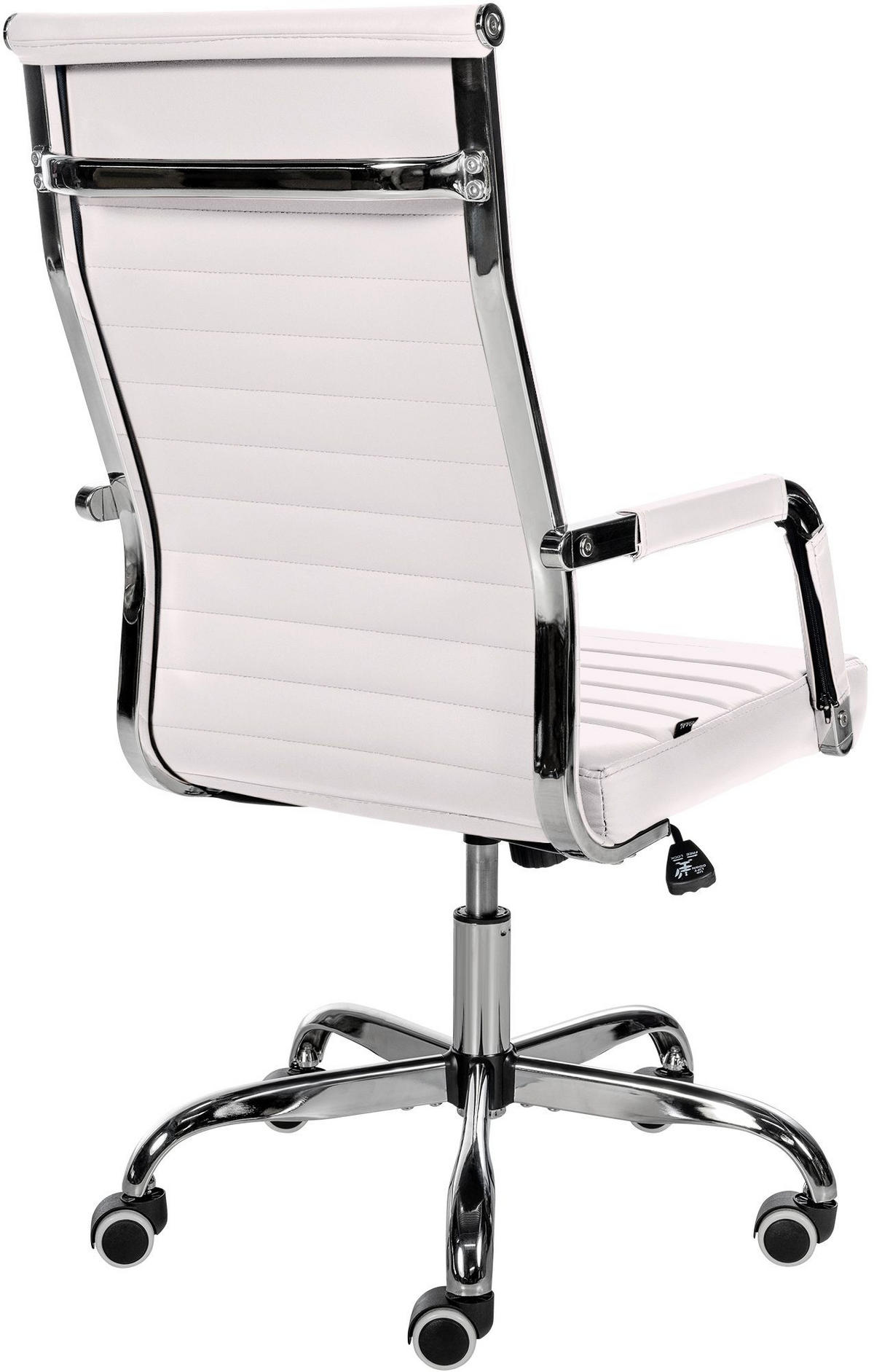 DREHSTUHL Lederlook weiß - Weiß, Textil/Metall (51/98/63cm) - CLP