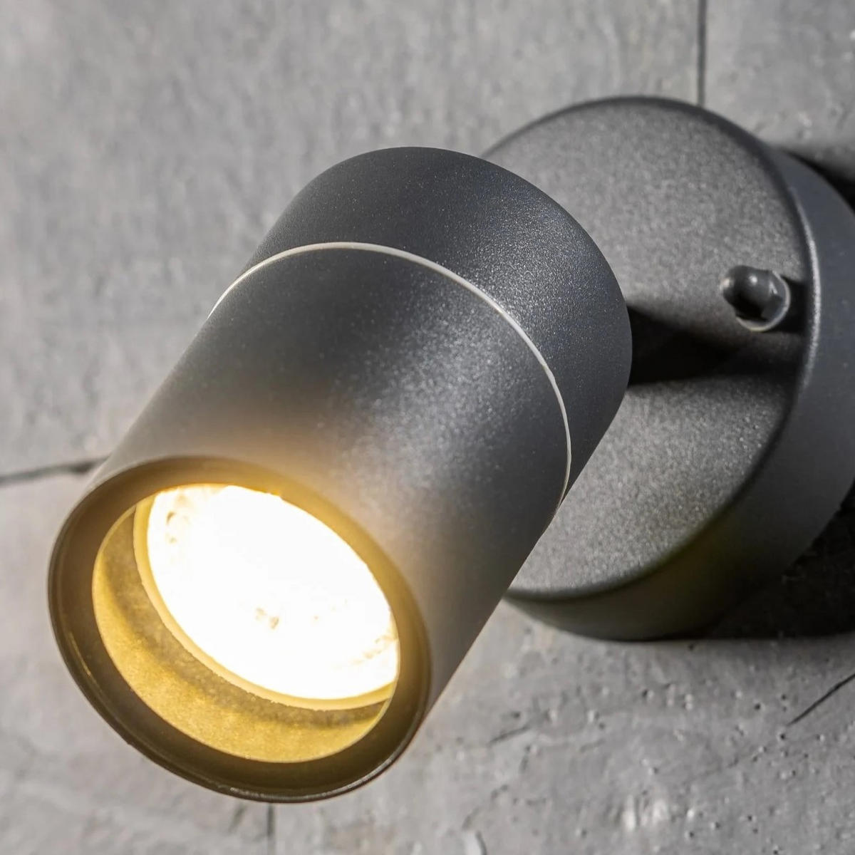 AUSSENWANDLEUCHTE MIA Dunkelgrau Edelstahl GU10 Einstellbar IP44 - Dunkelgrau, Metall (8.5/15/15cm) - CGC Europe