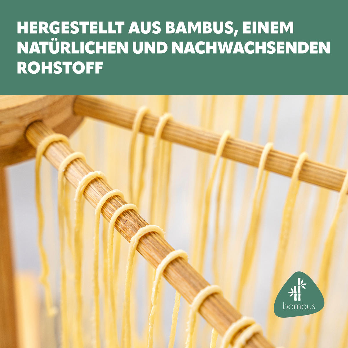 NUDELTROCKNER, Bambus - Hellbraun, Holz (62.5/31/62.5cm) - bremermann