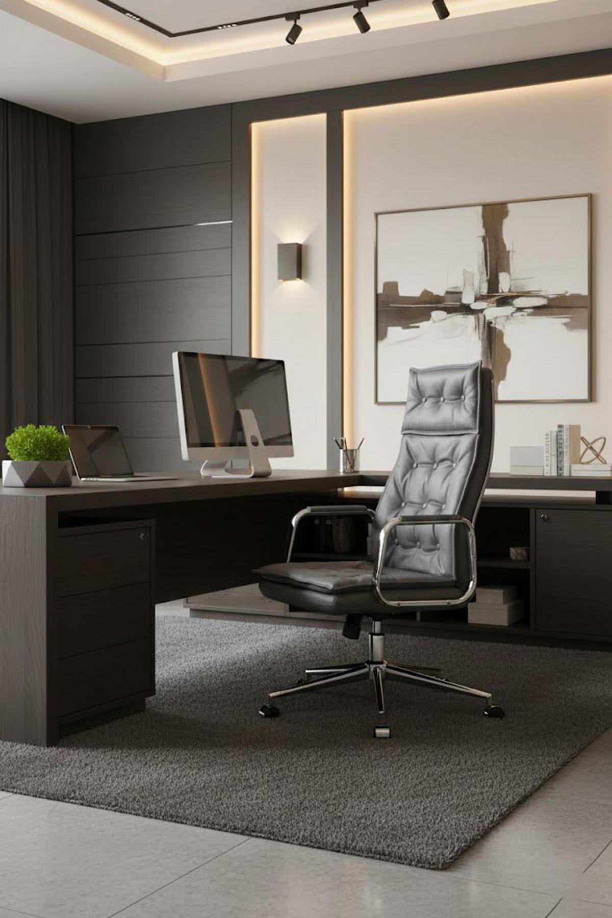 BÜROSTUHL Ronix Echtleder grau - Chromfarben/Grau, Leder/Metall (60/120/65cm) - TPFLiving