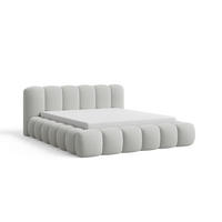 POLSTERBETT 160x200 mit Bettkasten, Lattenrost und Kopfteil, Bouclé-Stoffbezug Grau - Grau, Holz (160/200cm) - Chilly