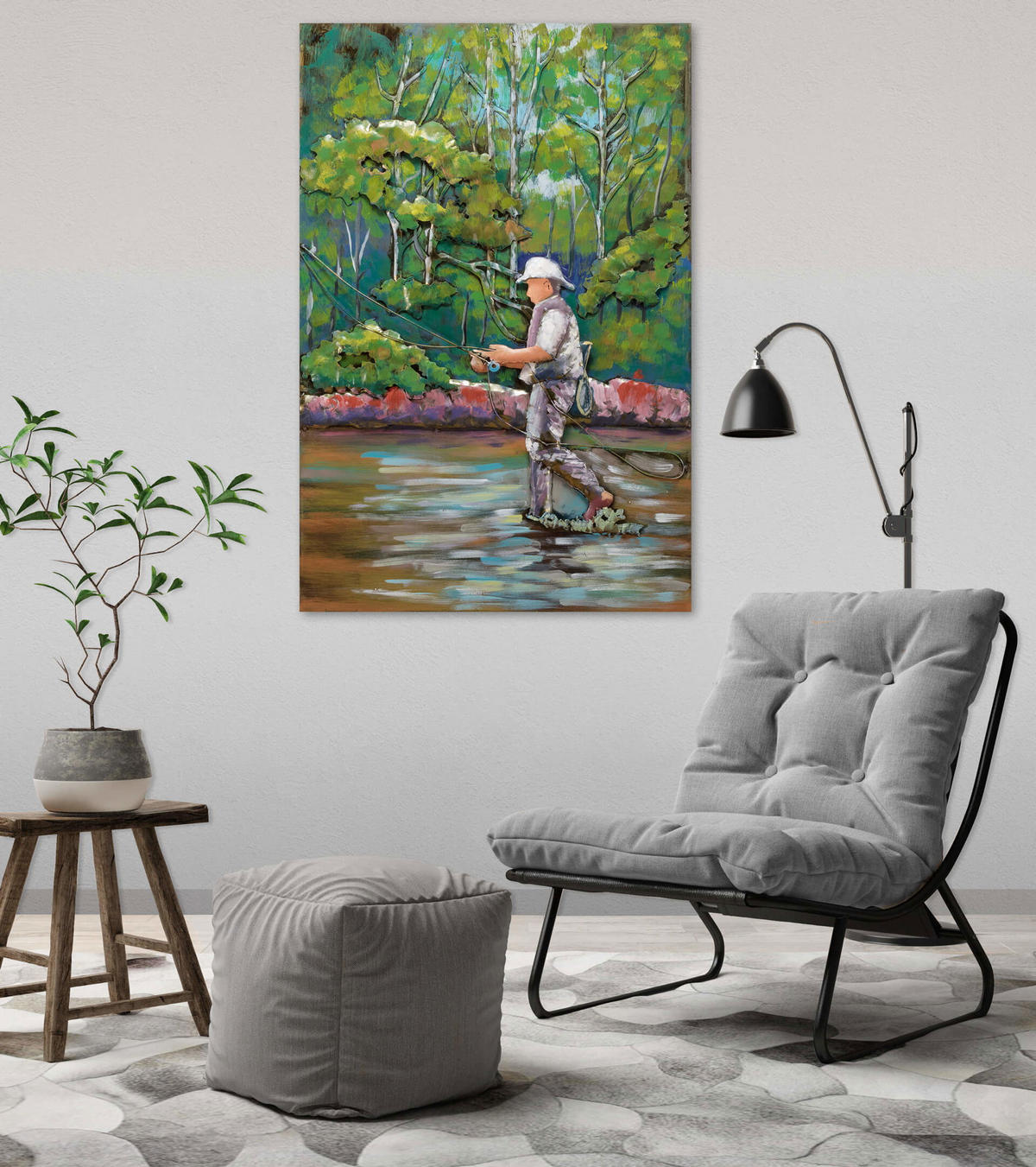 METALLBILD Grün 60/90 cm - Braun/Grün, Metall (5.5/90cm) - KUNSTLOFT