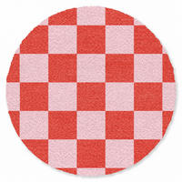 ROHOŽKA Šachovnicový vzor - červená - růžová - kostky 90x90 cm - červená, textil/umělá hmota (90/0.4cm) - MuchoWow