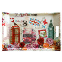 TABLETT London, rechteckige Serviertablett mit Griff 47x31 cm - Multicolor, Kunststoff (31/3/47cm) - Lashuma