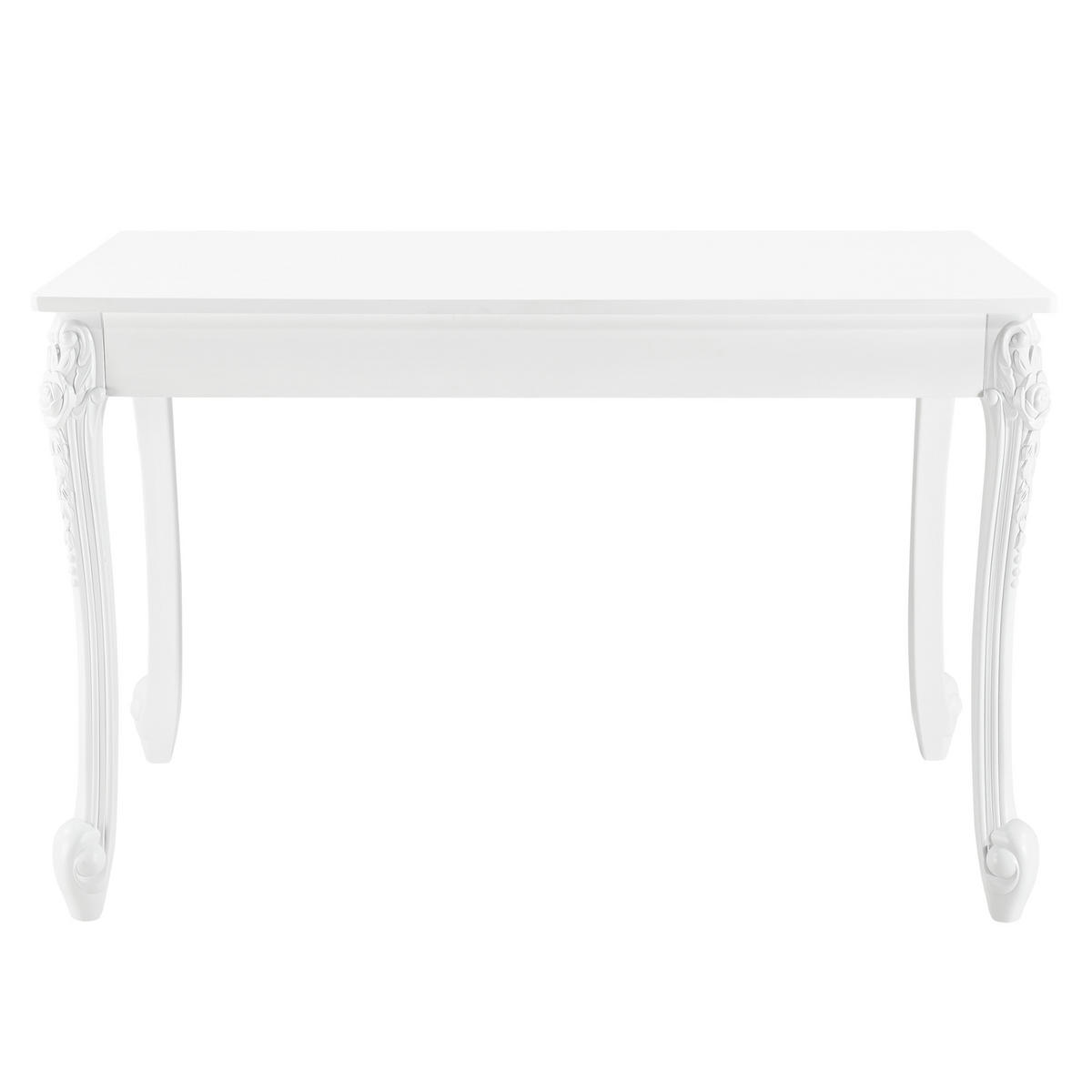 JÍDELNÍ STOL Lüneburg - bílá, kompozitní dřevo/plast (66/116/76cm) - [en.casa]