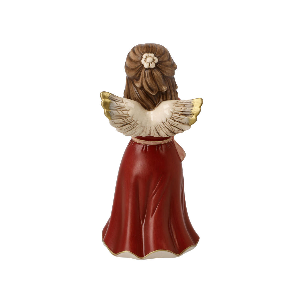DEKOFIGUR Engel Wünsch Dir Was, Steingut, Bordeaux, 15.5 cm - Rot, Keramik (7/15.5/7cm) - Goebel