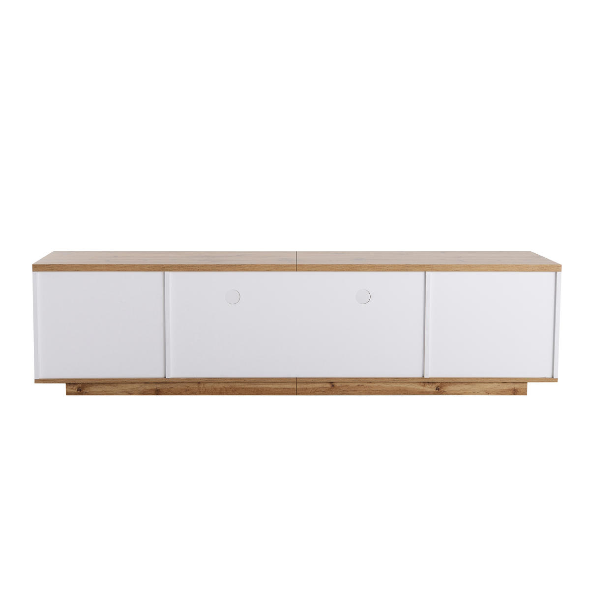 TV-SCHRANK 180 cm in Weiß & Holz-Optik Modernes Color-Block-Design - Weiß, Holzwerkstoff (180/46/38cm) - Urban Meuble