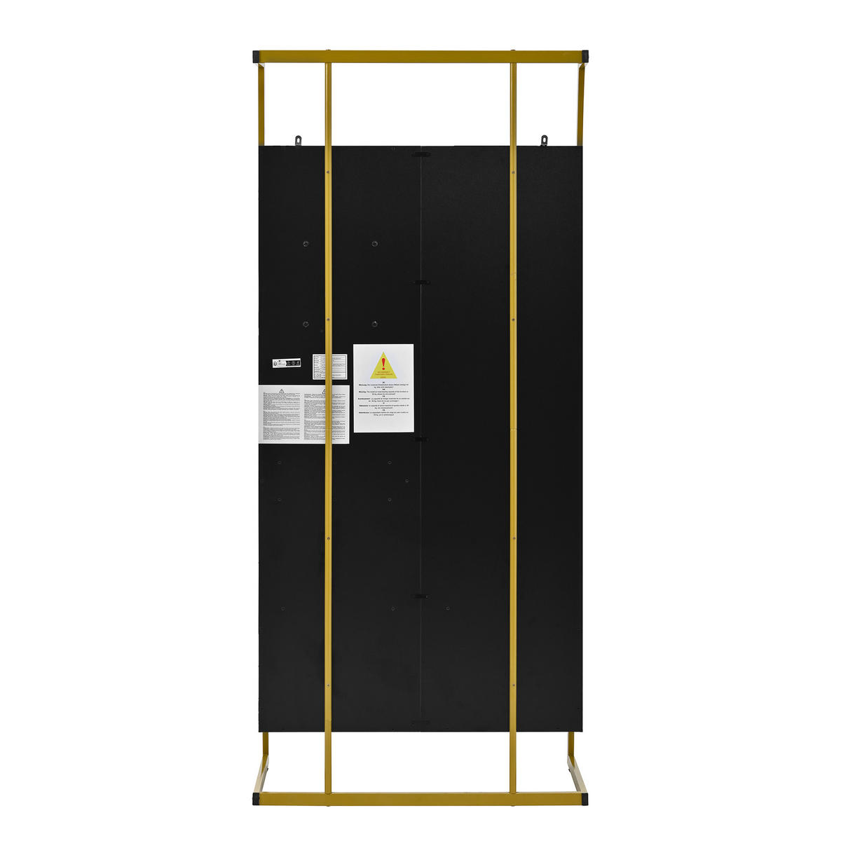 GARDEROBE-SET in Schwarz und Gold Flurgarderobe mit Spiegel und Schuhbank für Flur, B78/T38.5/H180.5 cm - Goldfarben/Schwarz, Glas/Holzwerkstoff (78/180.5/38.5cm) - STILVORA