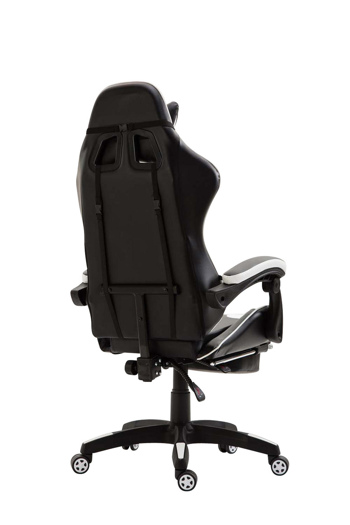 BÜROSTUHL India, Kunstleder Schwarz/Weiß - Weiß, Kunststoff/Textil (66/131/58cm) - TPFLiving