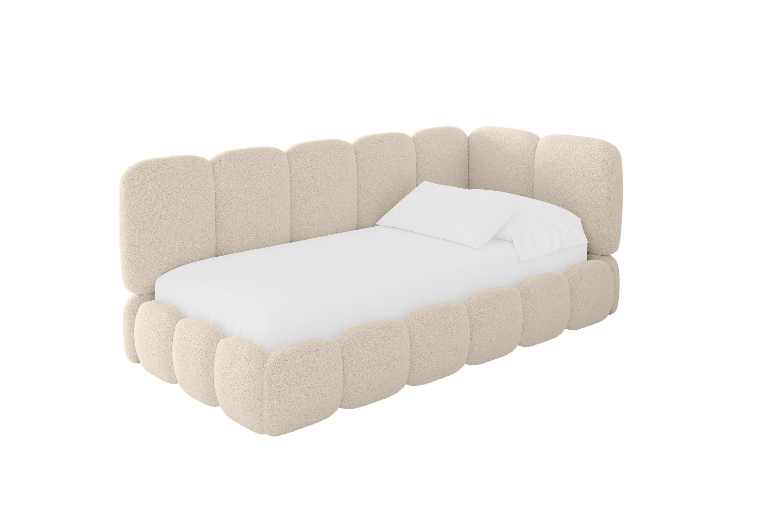 EINZELLBETT Jugendbett mit Bettkasten und Matratze H3/H4, Links - AVRY 100x200 Dunkelbeige - Cappuccino, Holzwerkstoff/Textil (100/200cm) - ALTDECOR