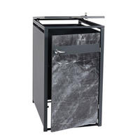 MÜLLTONNENBOX 1er 117x68x80cm Anthrazit Marmor-Optik dunkel - Creme, Metall (68/117/80cm) - PROREGAL