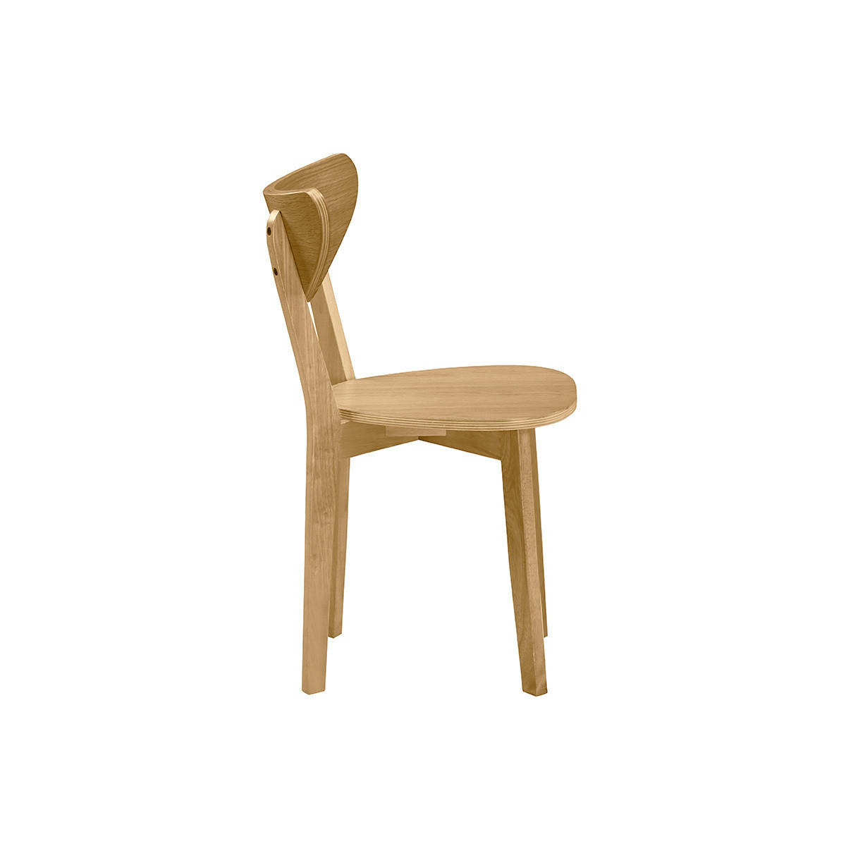 STÜHLE Design Eiche LEENA (2er-Set) - Eiche Bianco, Holz (54.5/80/50cm) - Miliboo