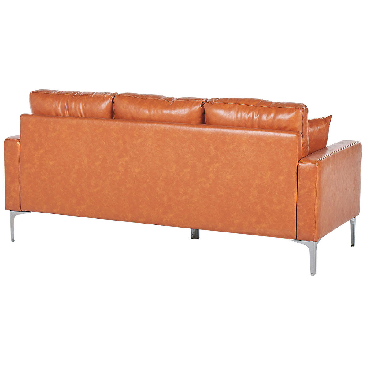 3-SITZER-SOFA Kunstleder Braun Gavle - Goldfarben, Textil (183/83/78cm) - Beliani