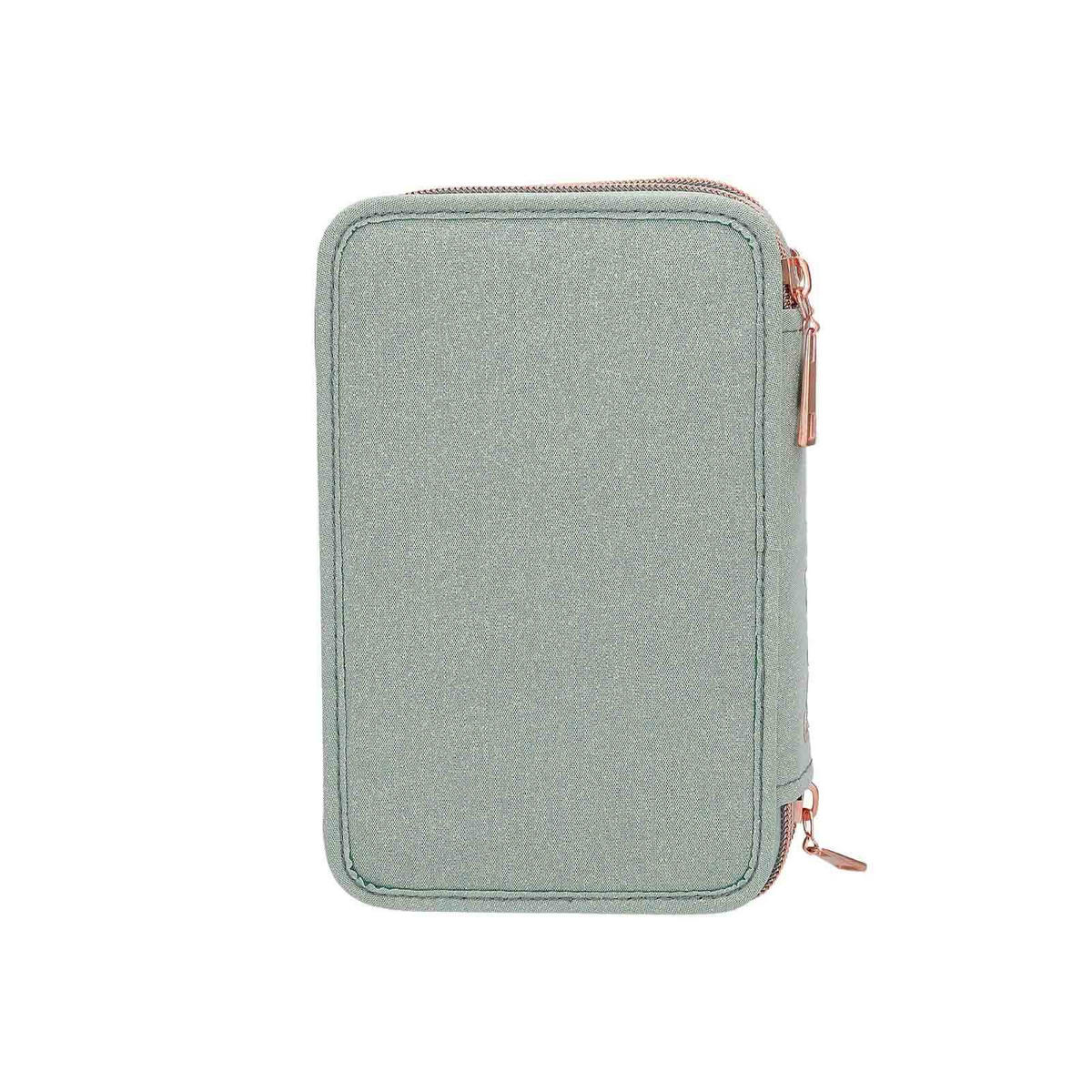 3-FACH FEDERTASCHE ROMANTIC FIELDS INKL. STIFTE Miss Melody grün 7,5 x 13 x 20 cm - Grün, Kunststoff (13/20/7.5cm) - Depesche Germany